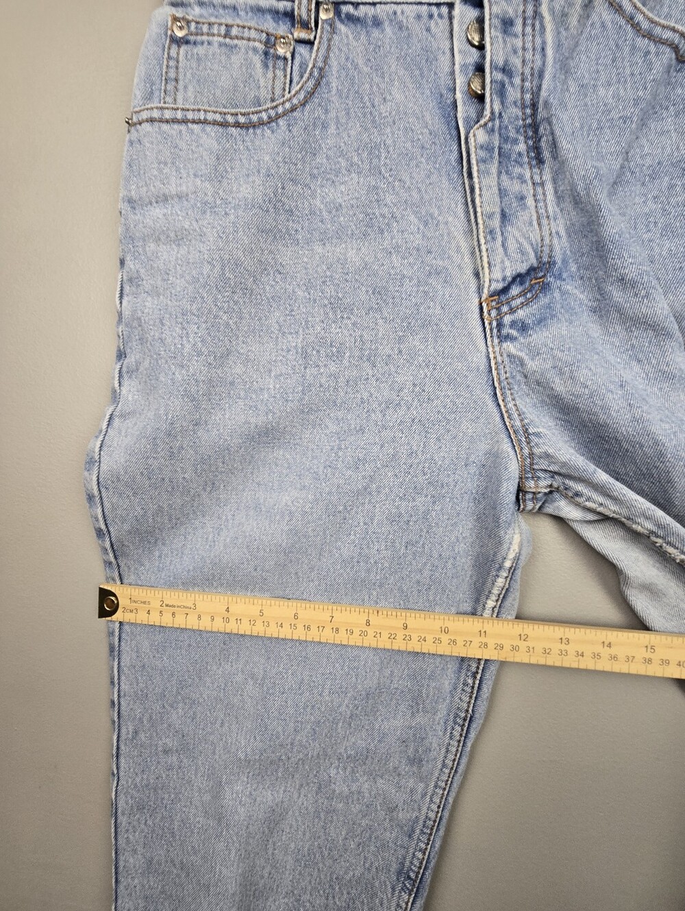 Vintage Western Lawman Denim Jeans High Waist Light Wash Womens Sz 11/12 Cowboy - Picture 10 of 15